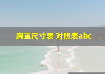 胸罩尺寸表 对照表abc